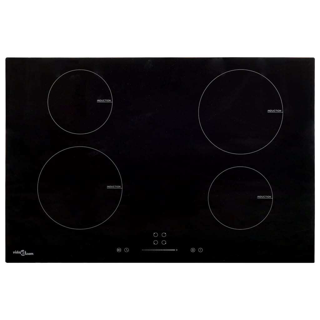 Induction Hob with 4 Burners Touch Control Glass 77 cm 7000 W