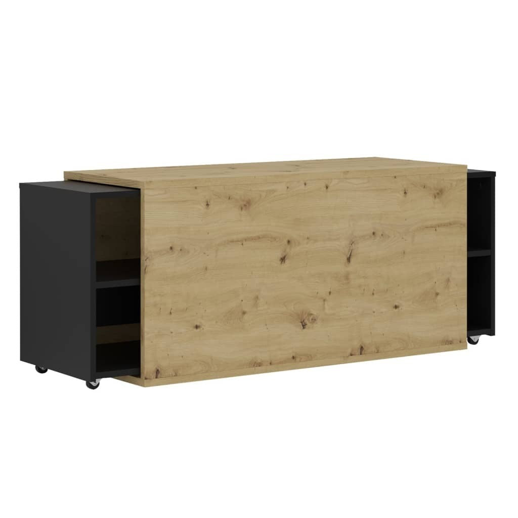  FMD TV Unit Cabinet 194.5x39.9x49.2 cm Artisan Oak and Black