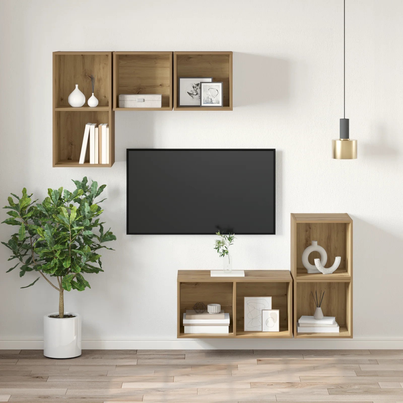  Wall Mounted TV Cabinet Artisan oak 37 x 37 x 72 cm