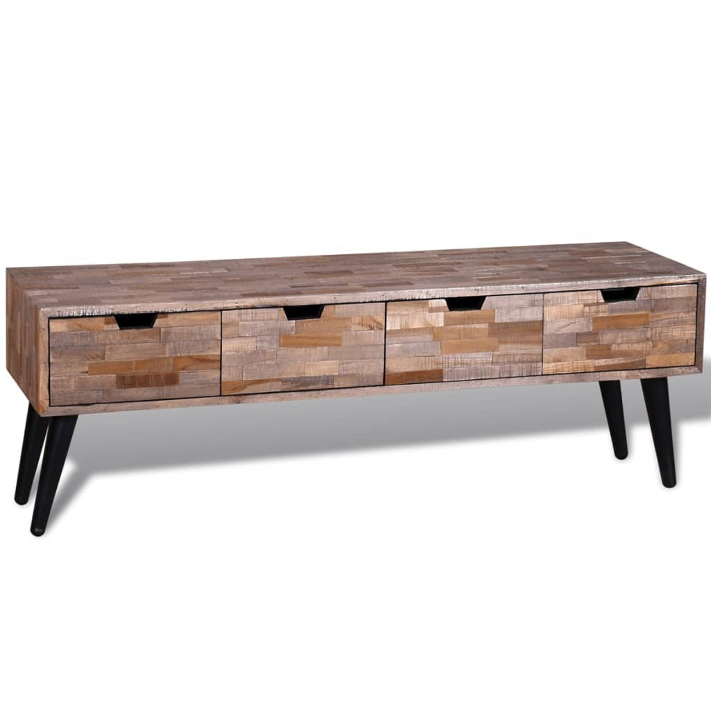  Console TV Cabinet with 4 Drawers Reclaimed Teak