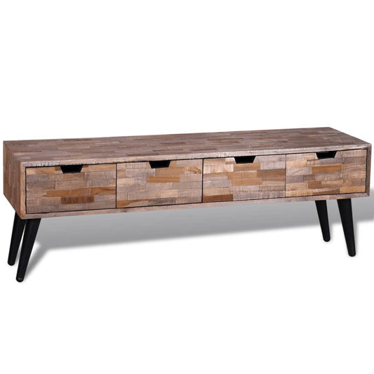  Console TV Cabinet with 4 Drawers Reclaimed Teak