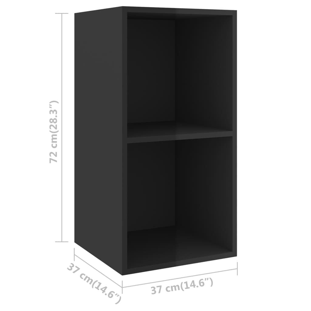  3 Piece TV Cabinet Set High Gloss Black Engineered Wood