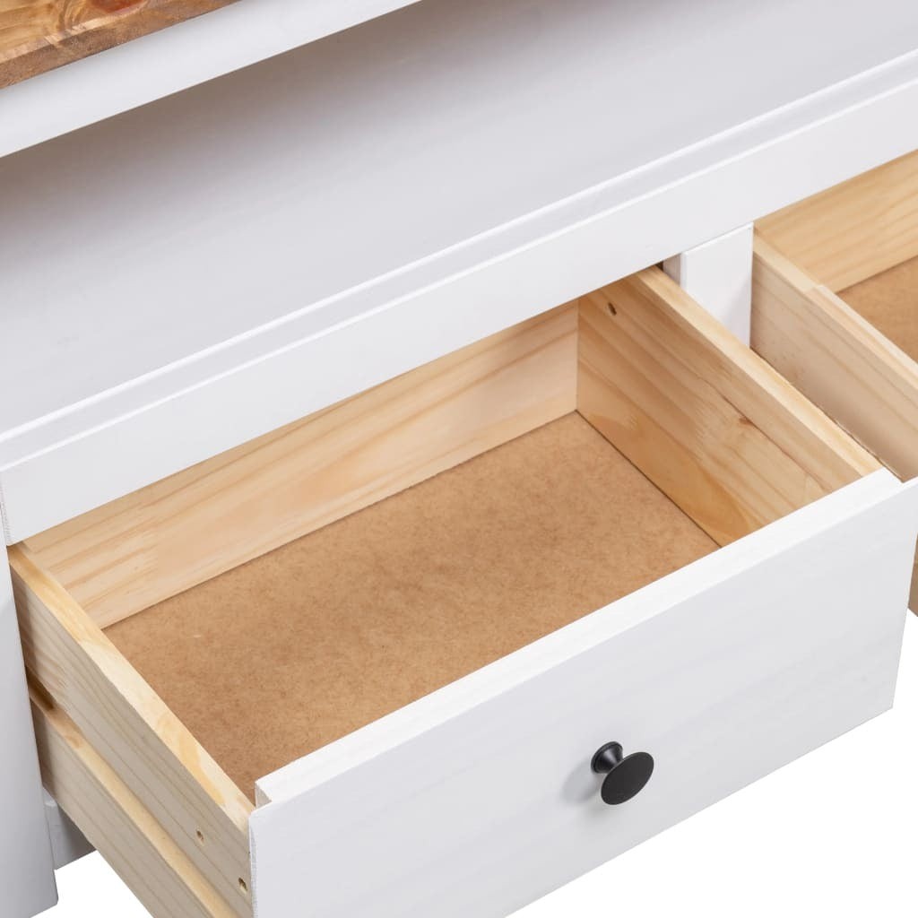  Corner TV Cabinet White 93x49x49 cm Solid Pine Panama Range