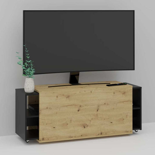  FMD TV Unit Cabinet 194.5x39.9x49.2 cm Artisan Oak and Black