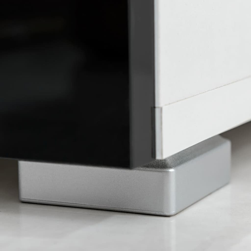 4 pcs Black High Gloss Wall Display Cabinet TV Unit with LED Lighting