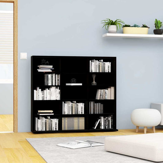 CD Cabinet Black 102x23x89.5 cm Engineered Wood