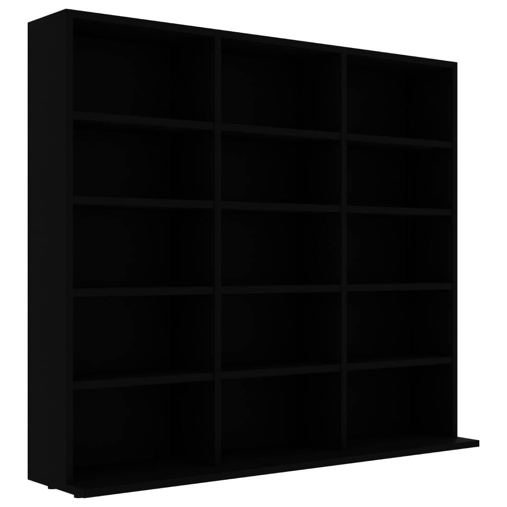 CD Cabinet Black 102x23x89.5 cm Engineered Wood