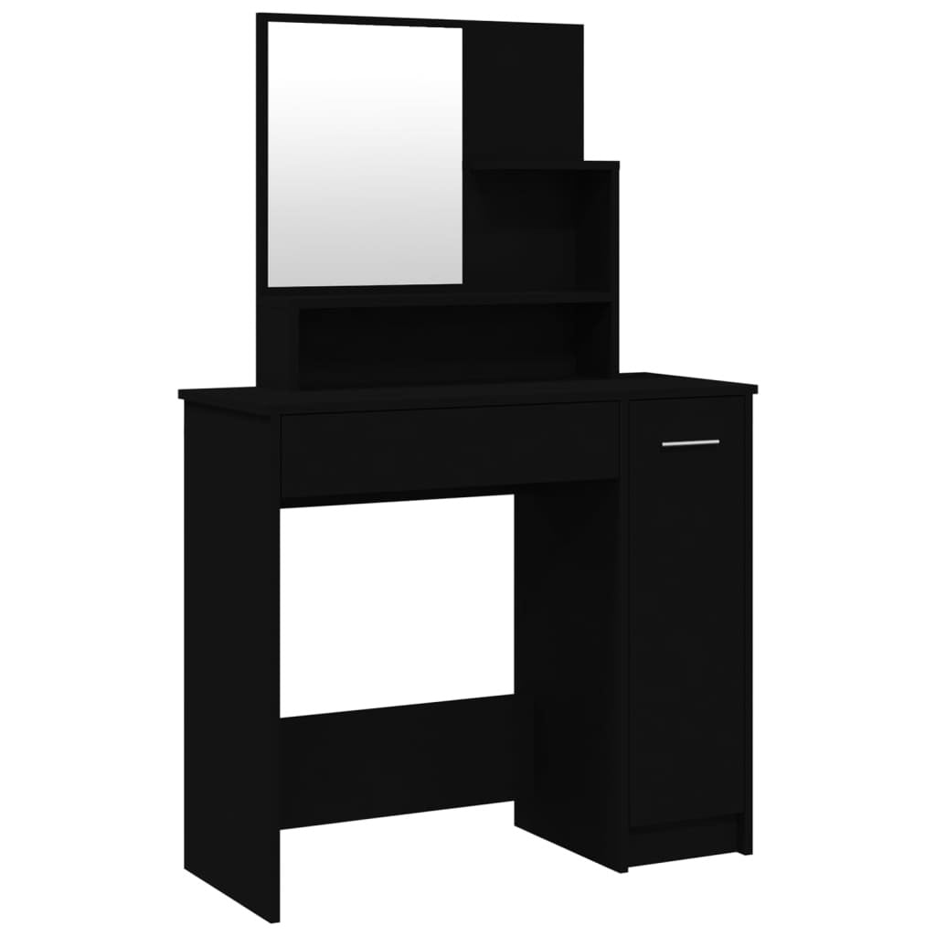 Dressing Table with Mirror Black 86.5x35x136 cm