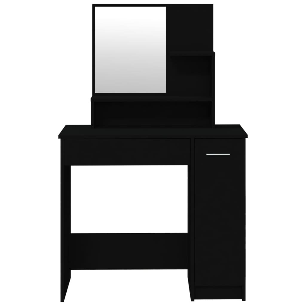 Dressing Table with Mirror Black 86.5x35x136 cm