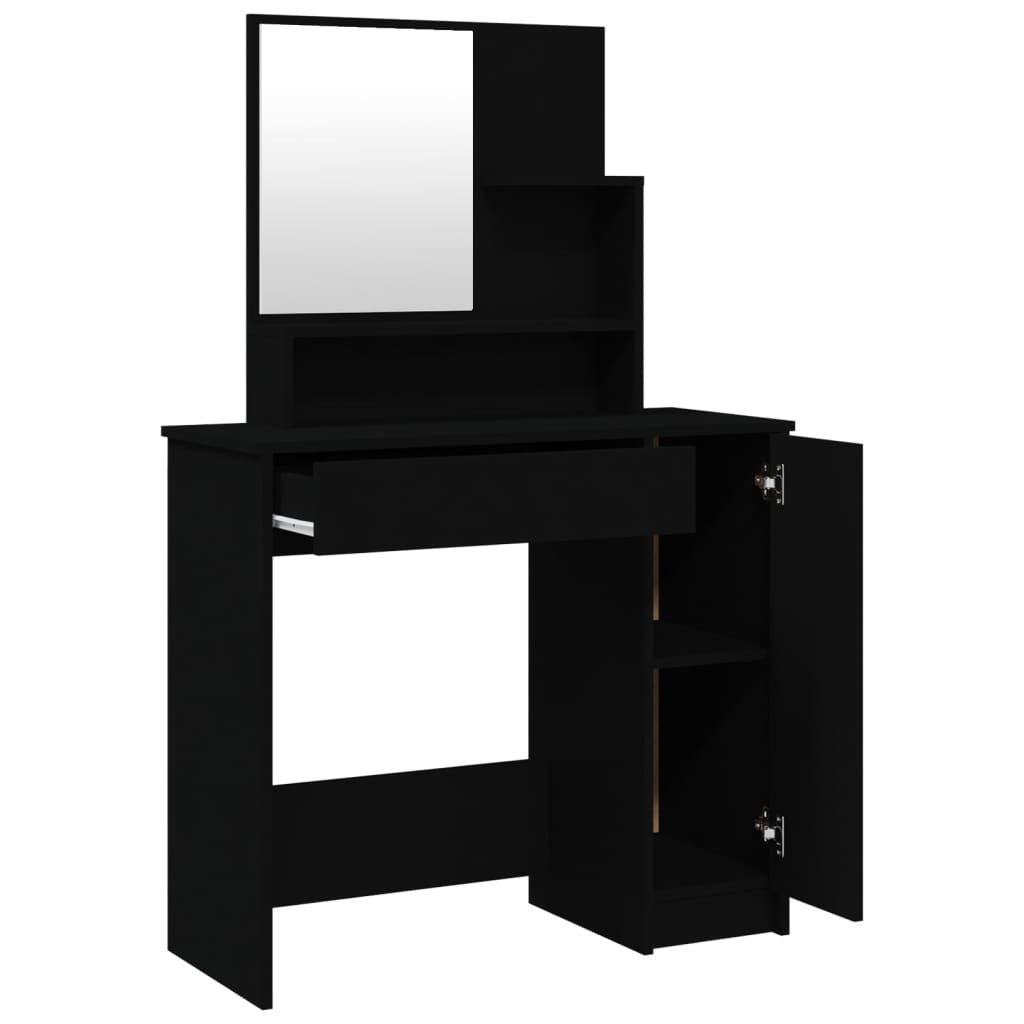 Dressing Table with Mirror Black 86.5x35x136 cm