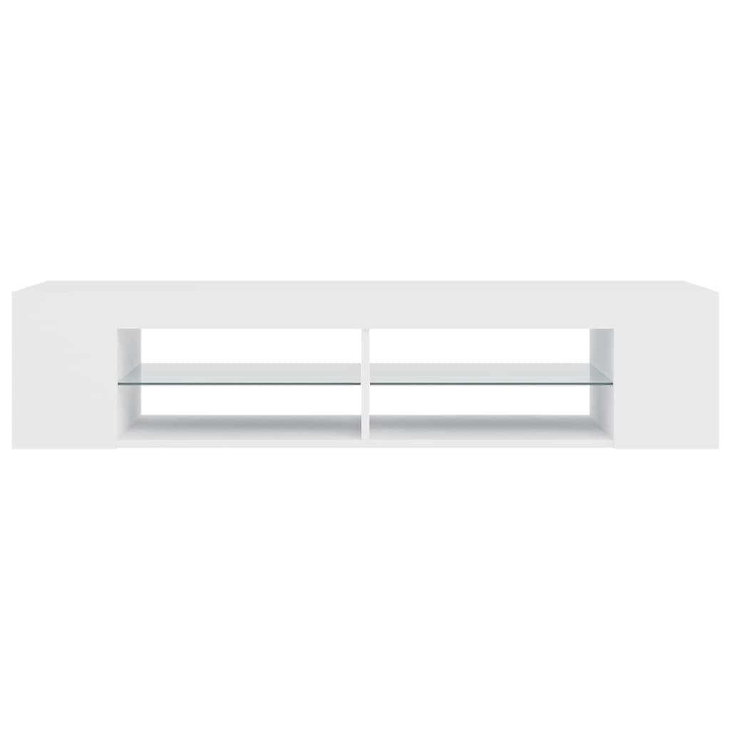 TV Cabinet with LED Lights White 135x39x30 cm