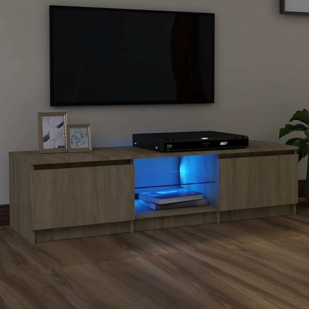 TV Cabinet with LED Lights Sonoma Oak 140x40x36 cm