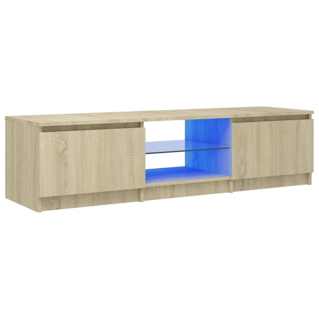 TV Cabinet with LED Lights Sonoma Oak 140x40x36 cm