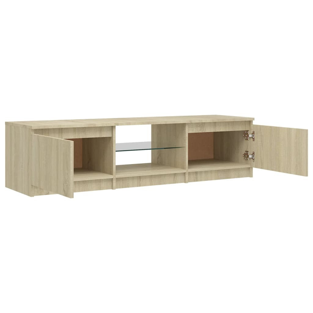 TV Cabinet with LED Lights Sonoma Oak 140x40x36 cm