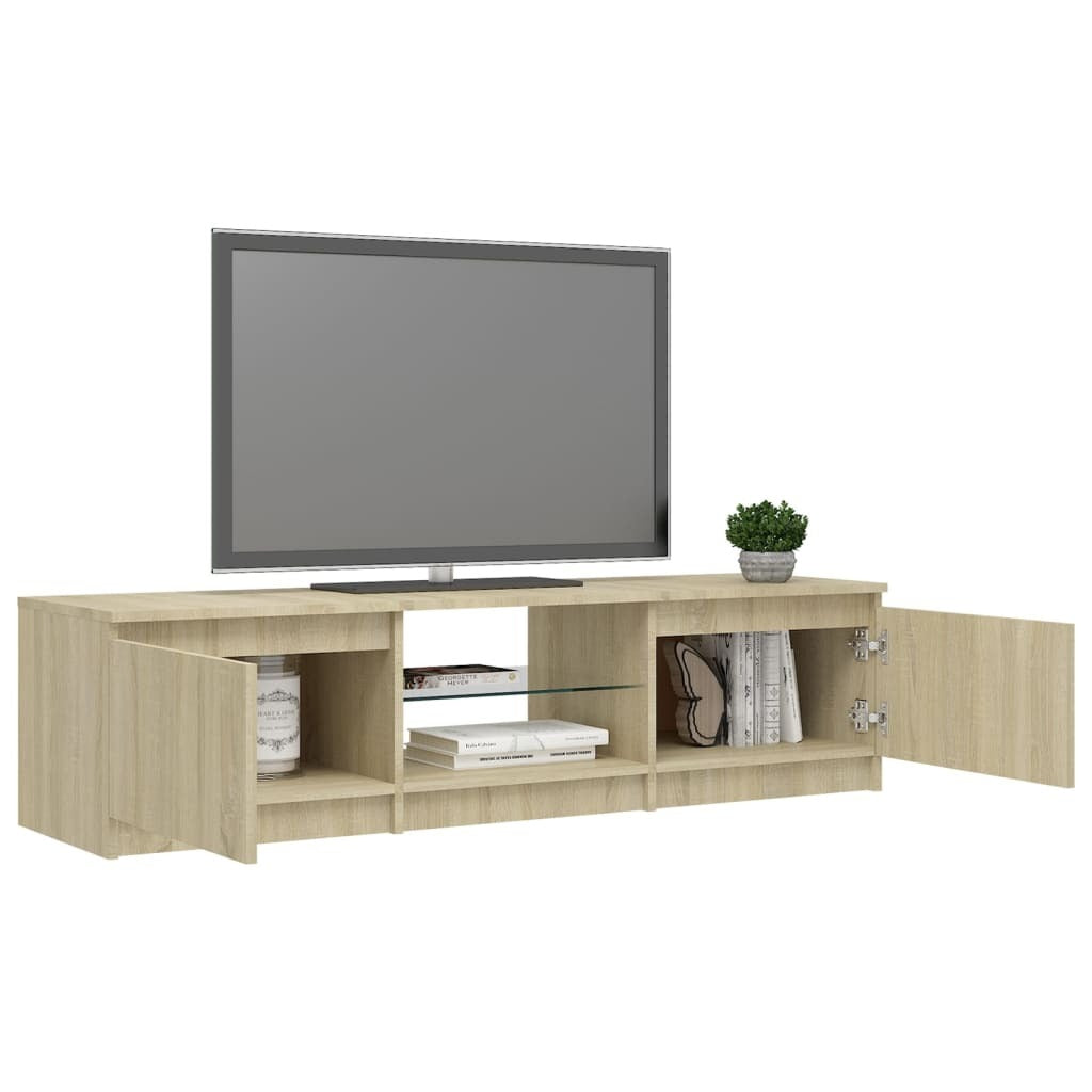 TV Cabinet with LED Lights Sonoma Oak 140x40x36 cm
