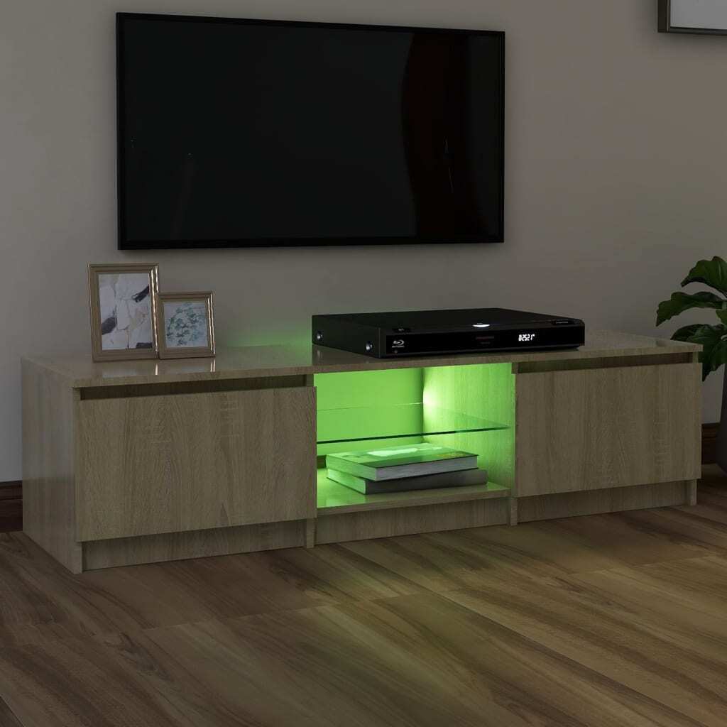 TV Cabinet with LED Lights Sonoma Oak 140x40x36 cm