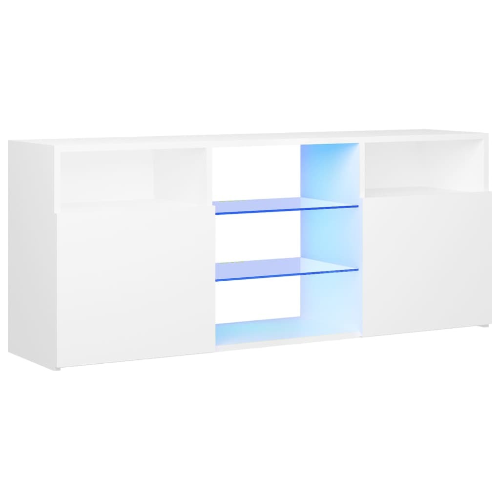 TV Cabinet with LED Lights White 120x30x50 cm