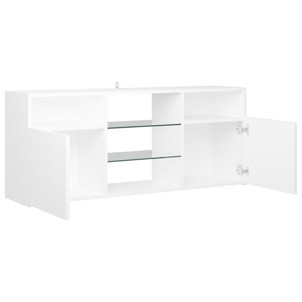 TV Cabinet with LED Lights White 120x30x50 cm