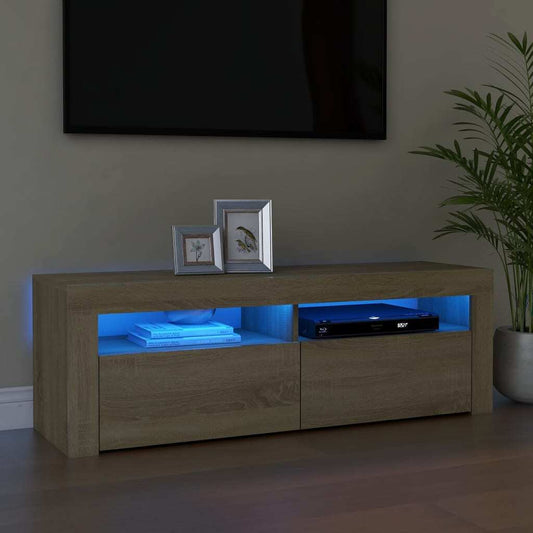 TV Cabinet with LED Lights Sonoma Oak 120x35x40 cm