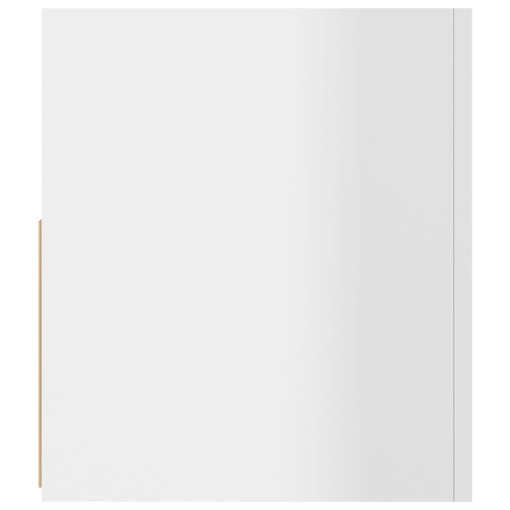 TV Cabinet with LED Lights High Gloss White 90x35x40 cm