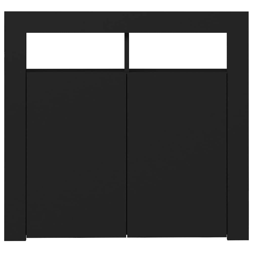 Sideboard with LED Lights Black 80x35x75 cm