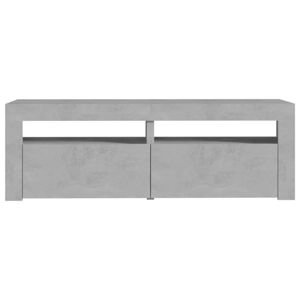 TV Cabinet with LED Lights Concrete Grey 120x35x40 cm