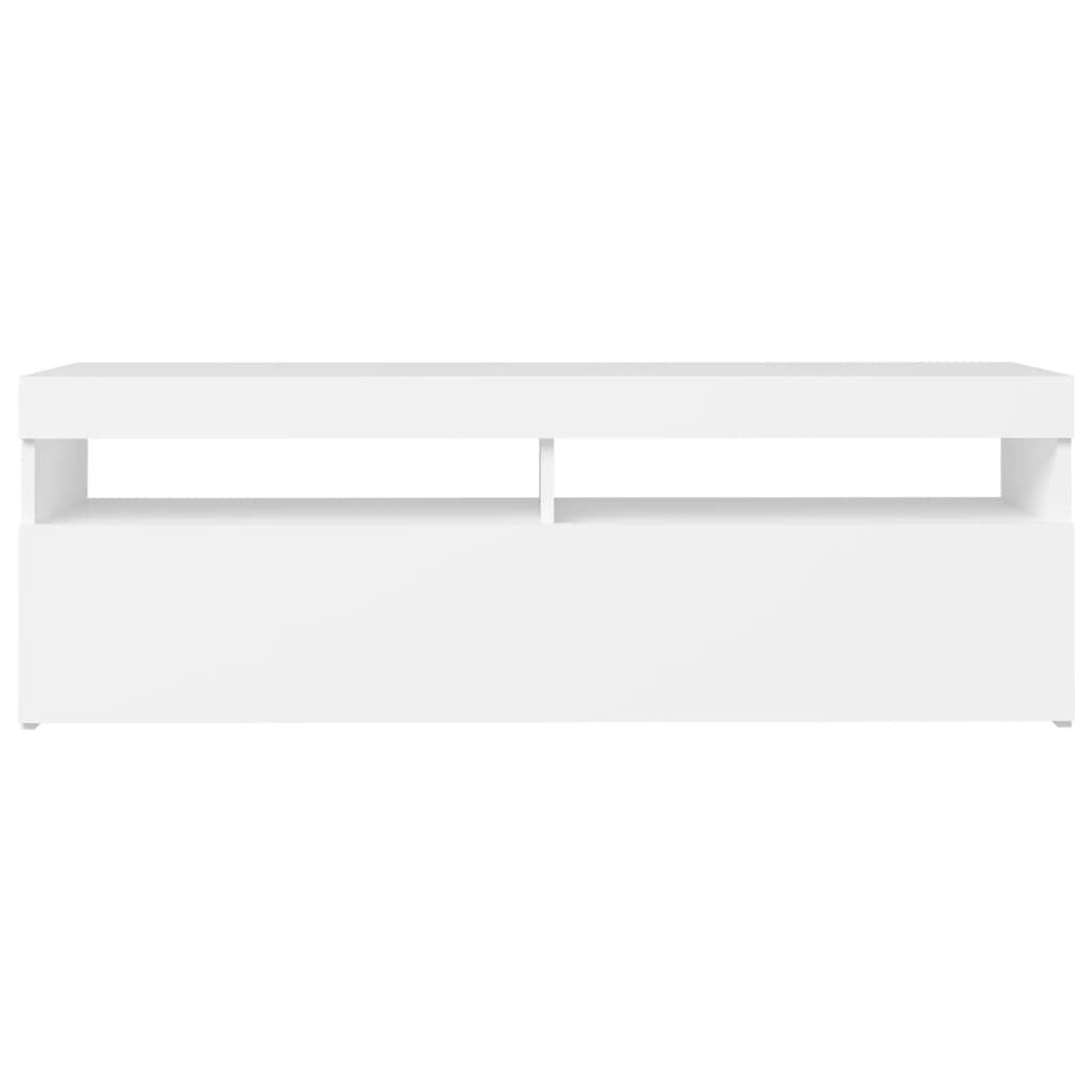 TV Cabinet with LED Lights White 120x35x40 cm