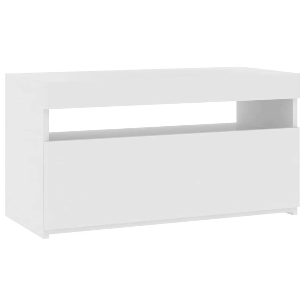 TV Cabinet with LED Lights White 75x35x40 cm