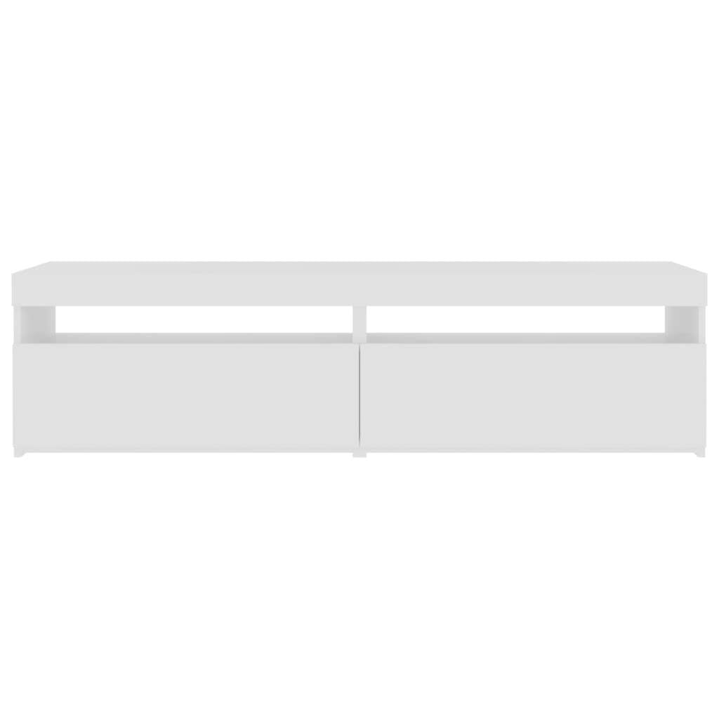 TV Cabinets 2 pcs with LED Lights High Gloss White 75x35x40 cm