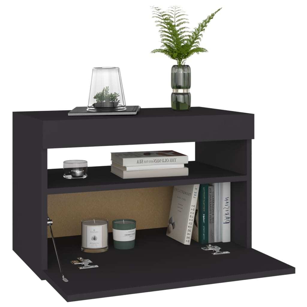 TV Cabinets with LED Lights 2 pcs Grey 60x35x40 cm