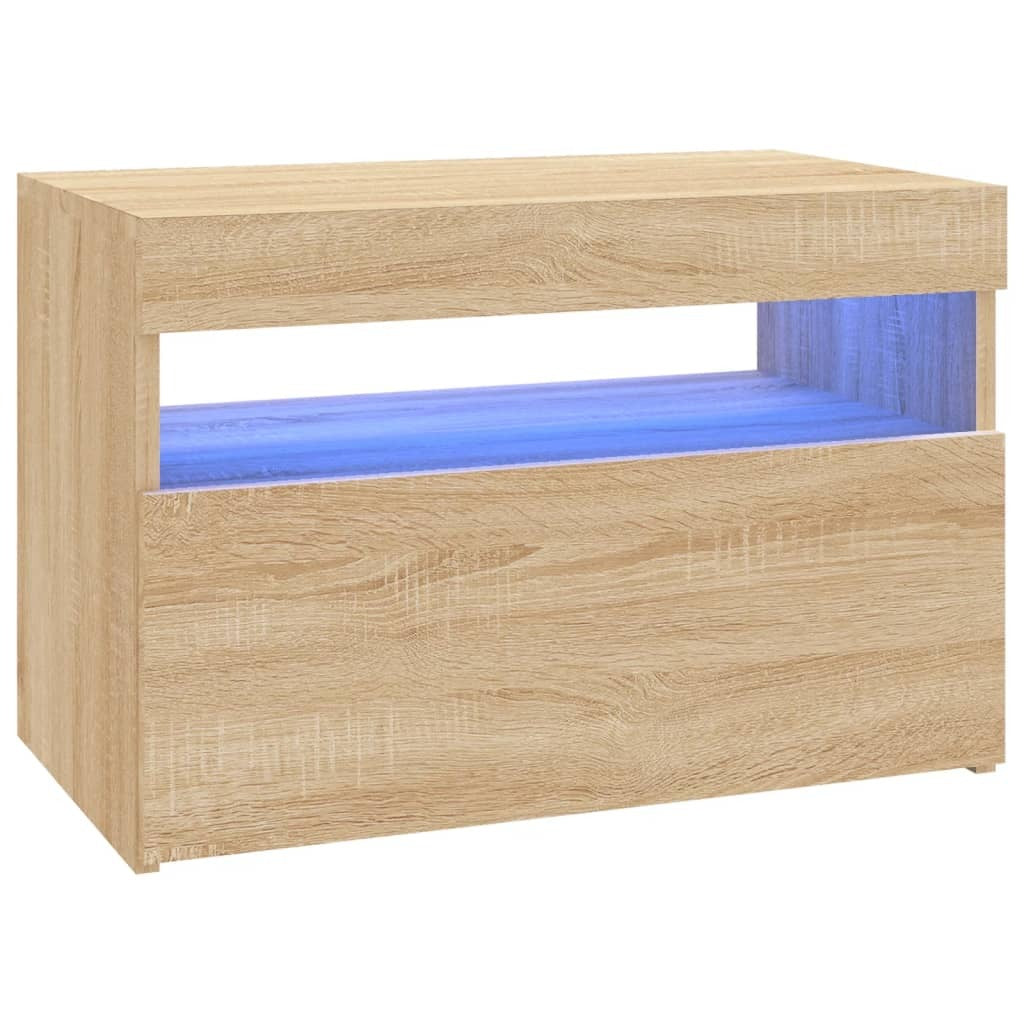 TV Cabinet with LED Lights Sonoma Oak 60x35x40 cm