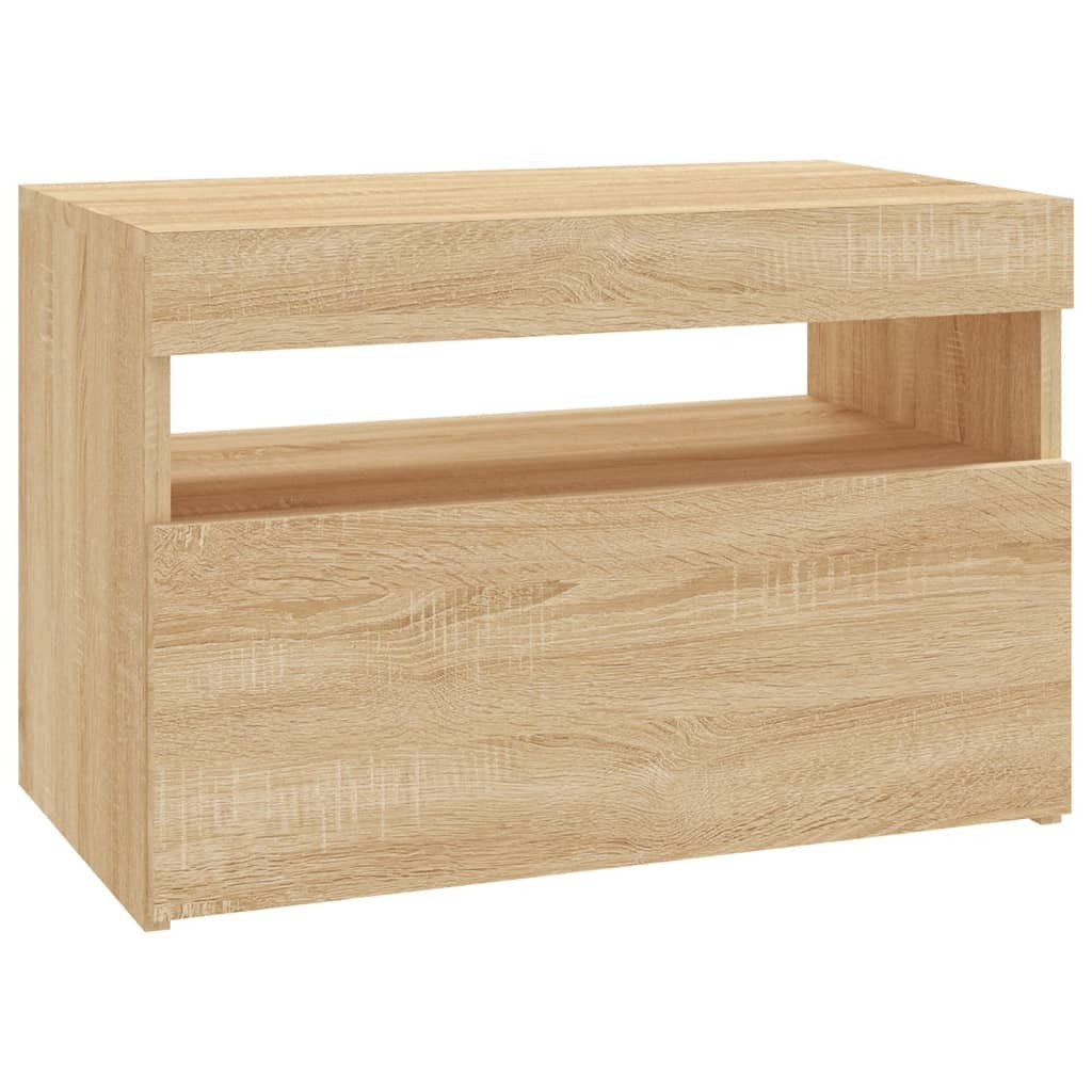 TV Cabinets with LED Lights 2 pcs Sonoma Oak 60x35x40 cm