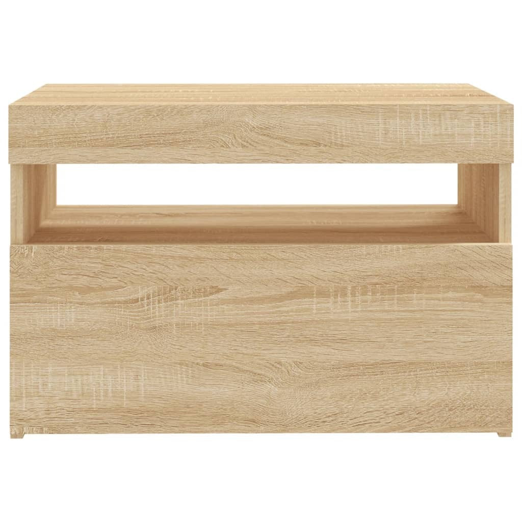 TV Cabinets with LED Lights 2 pcs Sonoma Oak 60x35x40 cm