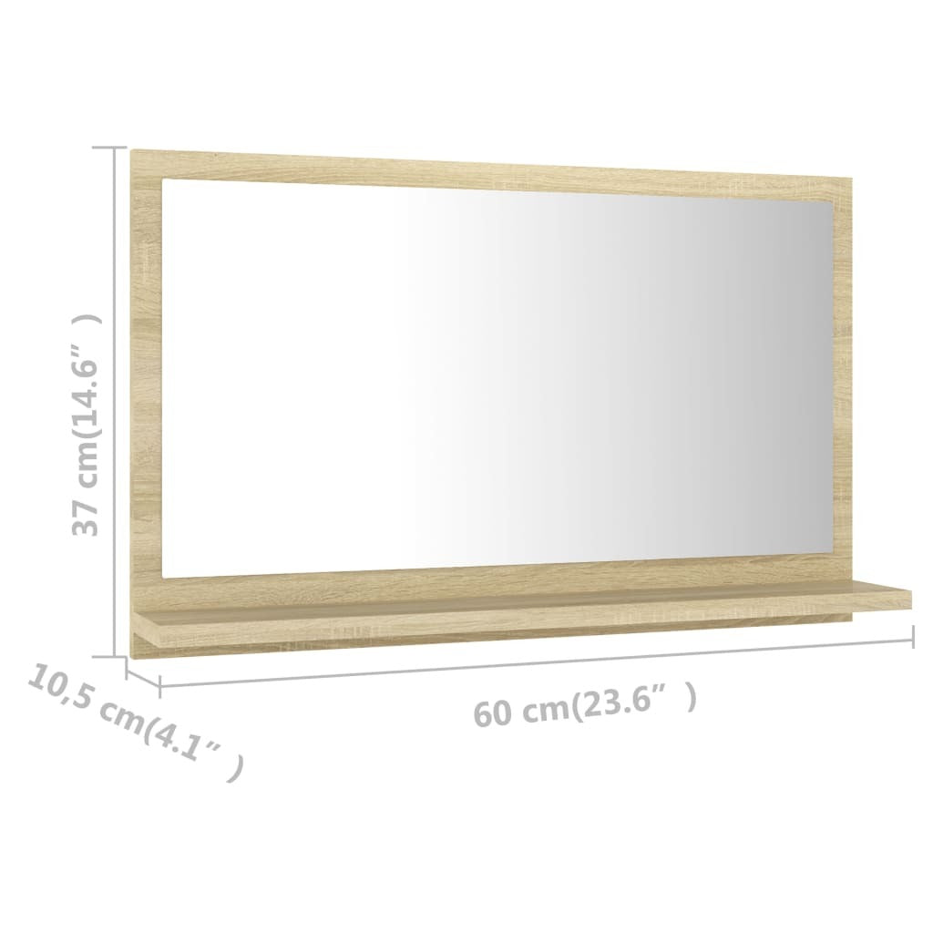 Bathroom Mirror Sonoma Oak 60x10.5x37 cm Engineered Wood