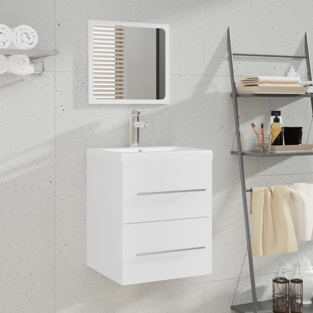 Bathroom Cabinet with Mirror White 41x38.5x48 cm Engineered Wood