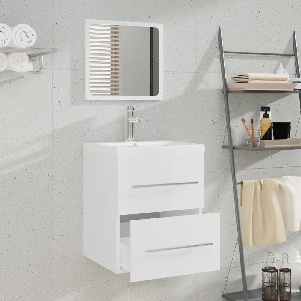 Bathroom Cabinet with Mirror White 41x38.5x48 cm Engineered Wood
