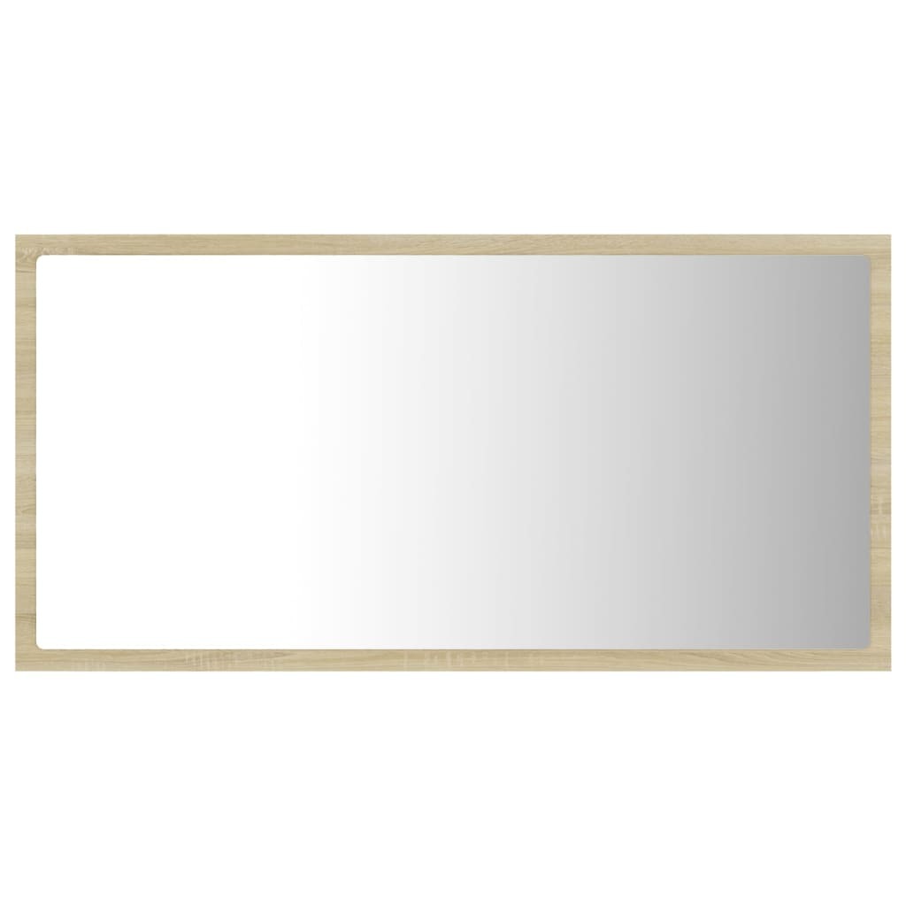 LED Bathroom Mirror Sonoma Oak 80x8.5x37 cm Acrylic