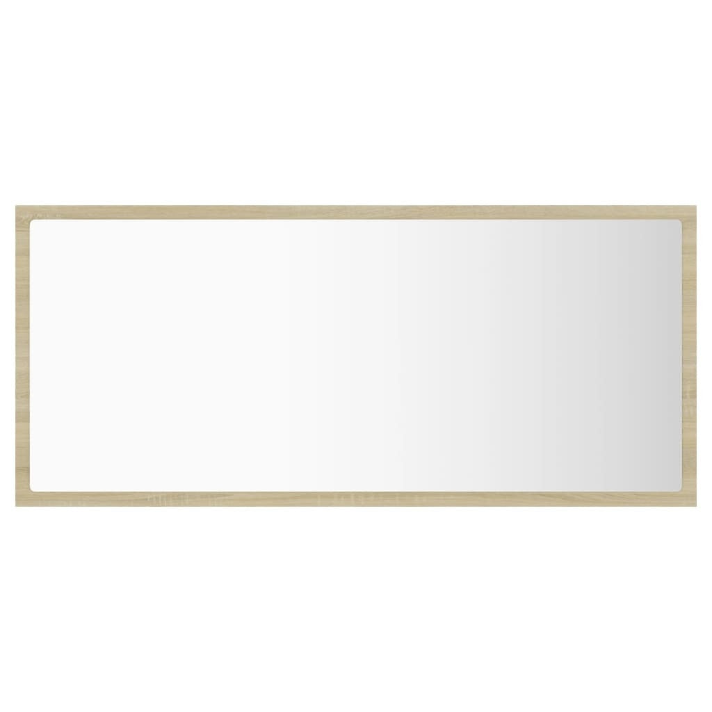 LED Bathroom Mirror Sonoma Oak 90x8.5x37 cm Acrylic