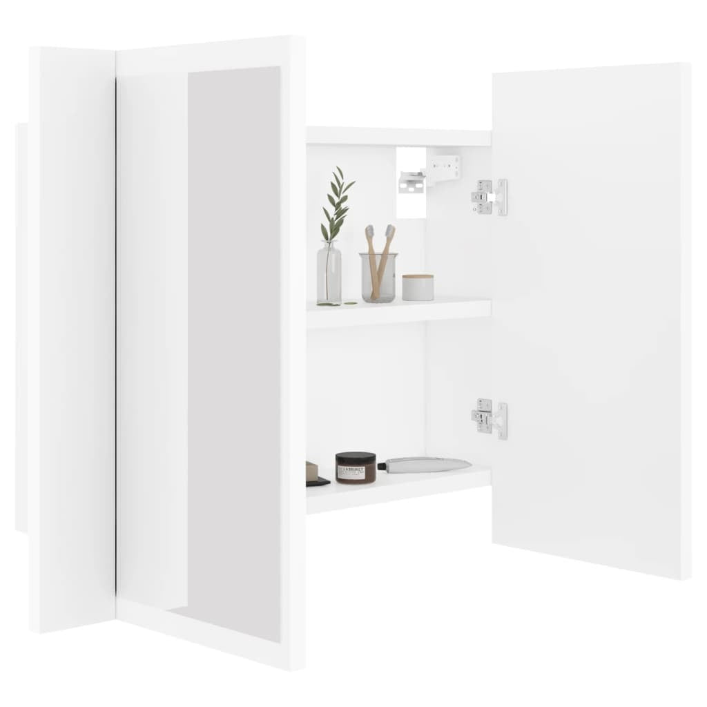 LED Bathroom Mirror Cabinet White 60x12x45 cm Acrylic