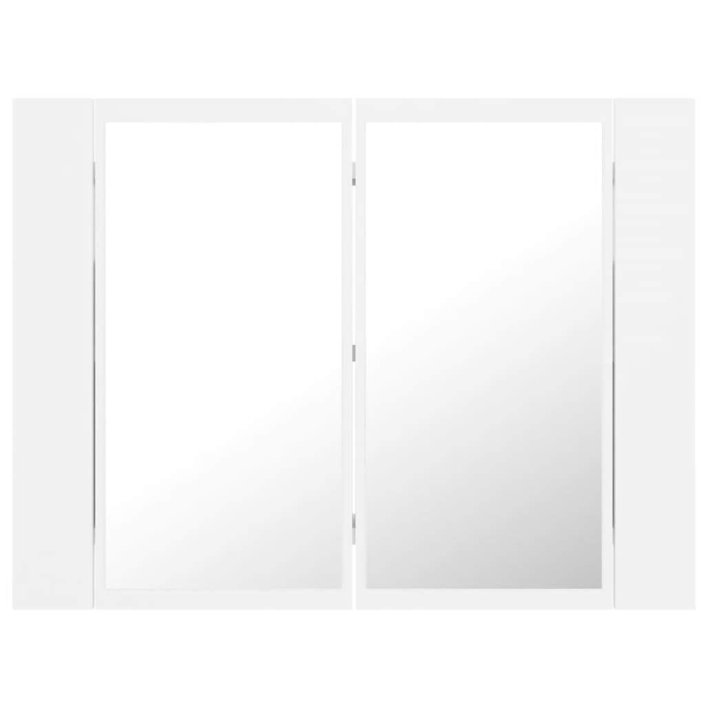 LED Bathroom Mirror Cabinet White 60x12x45 cm Acrylic