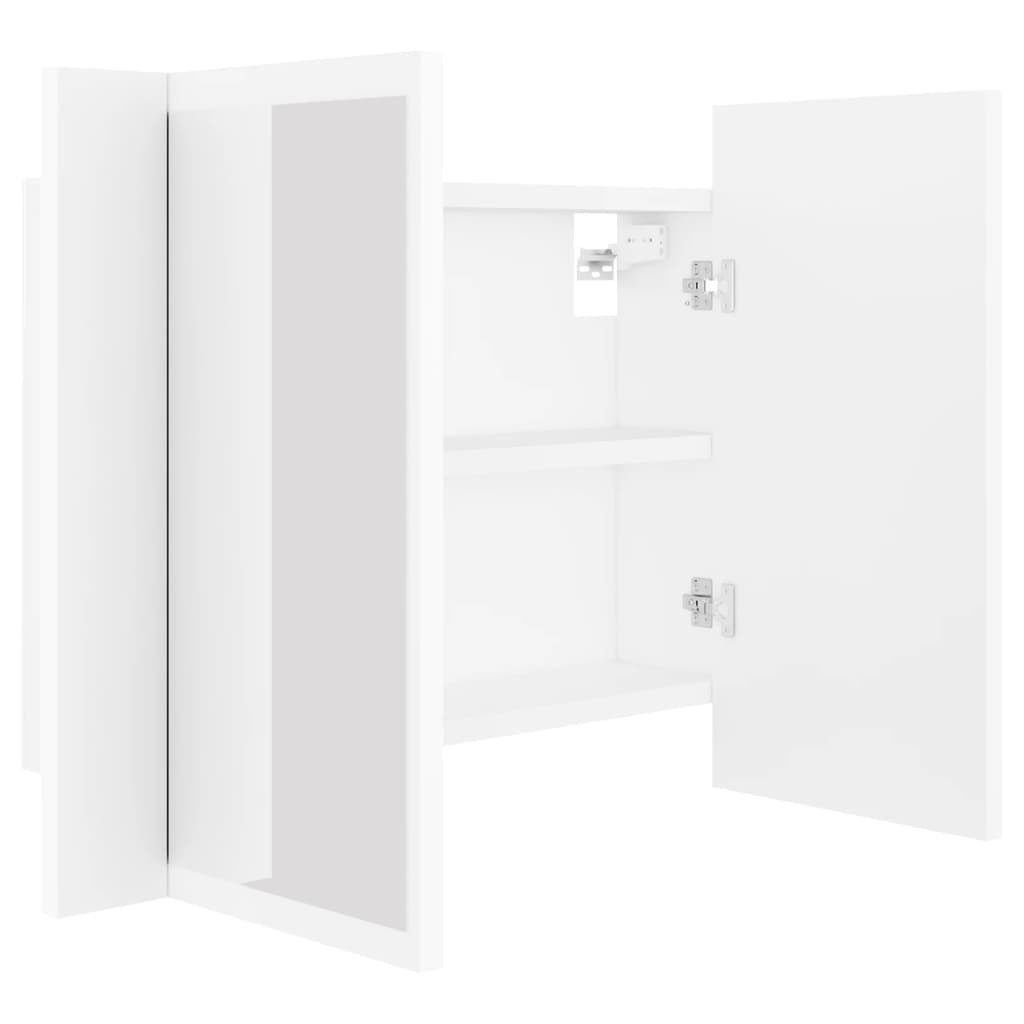 LED Bathroom Mirror Cabinet White 60x12x45 cm Acrylic