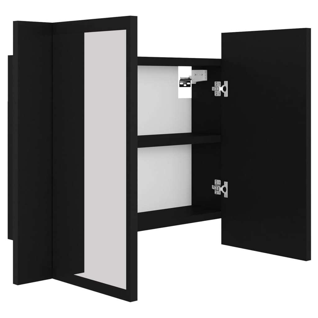 LED Bathroom Mirror Cabinet Black 60x12x45 cm Acrylic