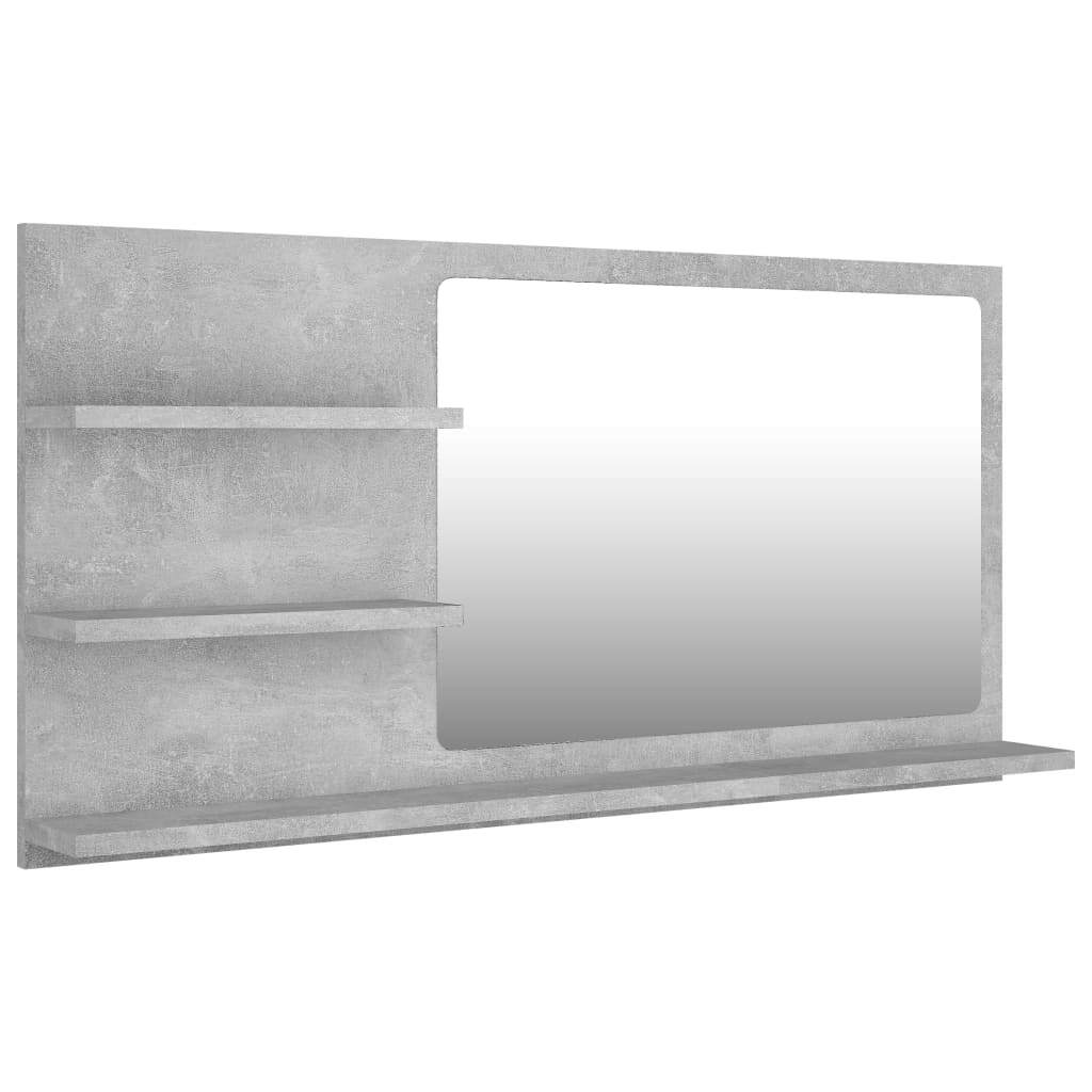 Bathroom Mirror Concrete Grey 90x10.5x45 cm Engineered Wood
