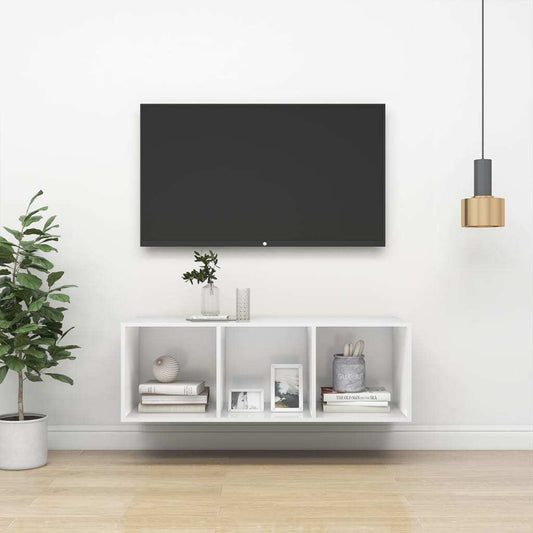 Wall-mounted TV Cabinet White 37x37x107 cm Engineered Wood