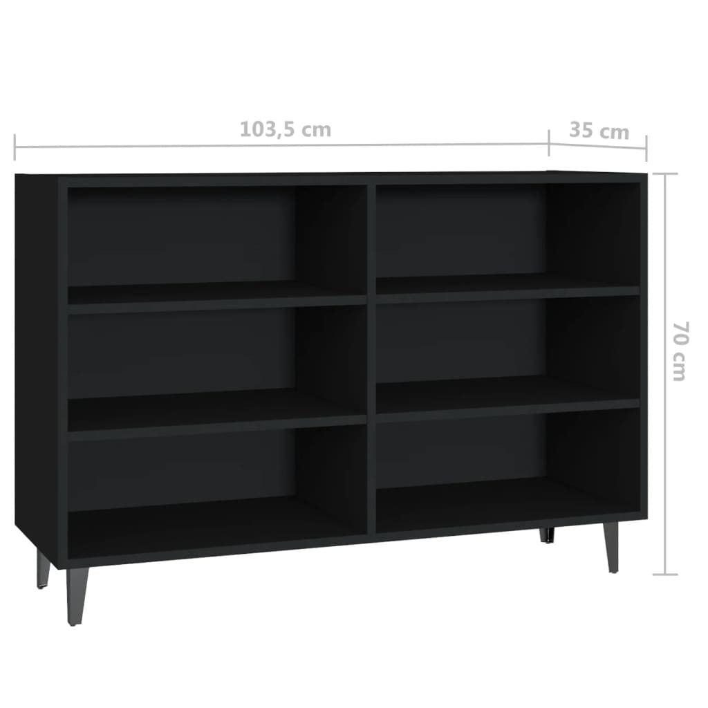 Sideboard Black 103.5x35x70 cm Engineered Wood