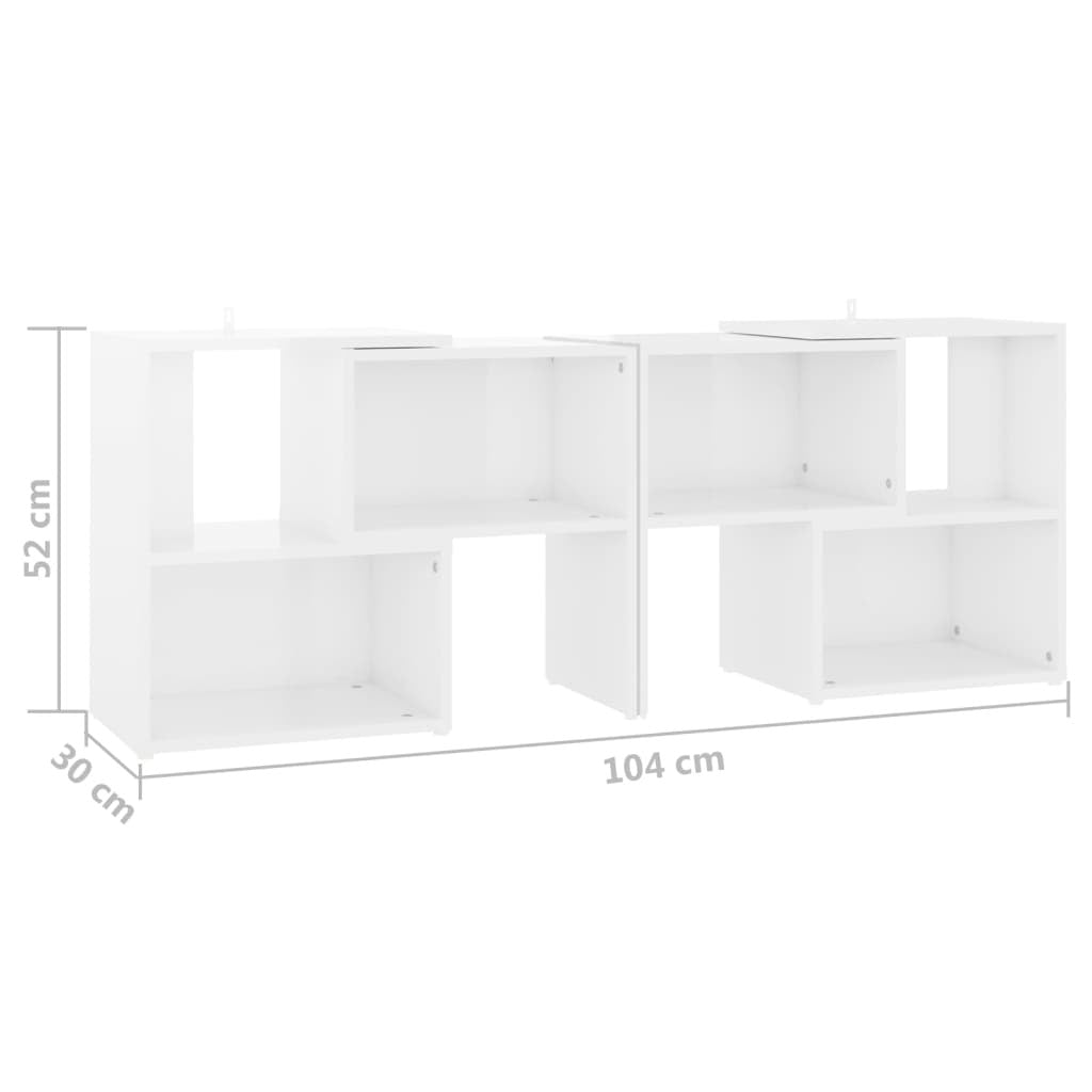 TV Cabinet High Gloss White 104x30x52 cm Engineered Wood