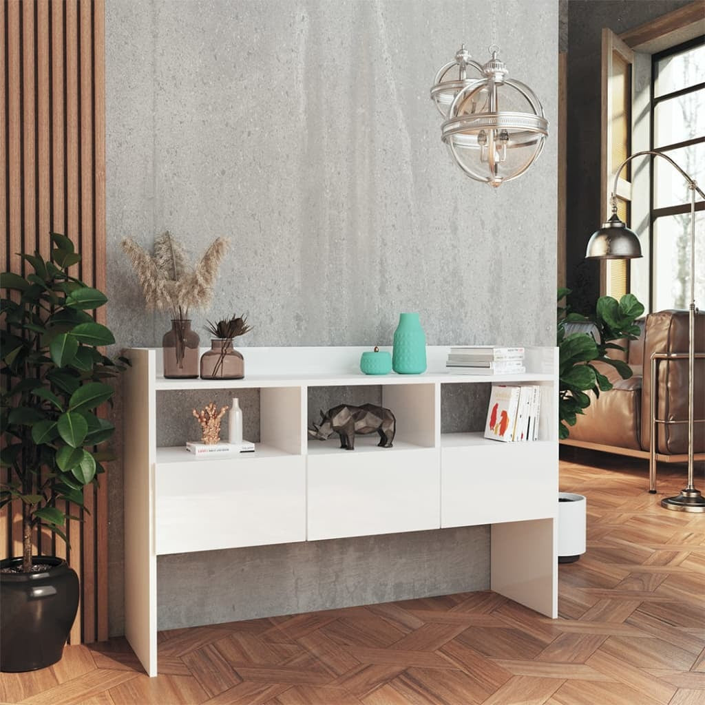 Sideboard High Gloss White 105x30x70 cm Engineered Wood