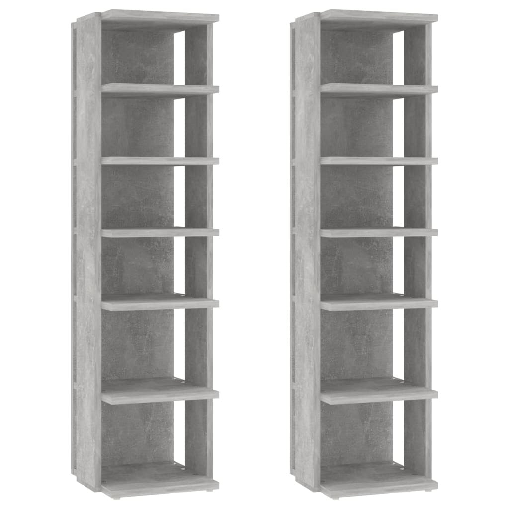 Shoe Cabinets 2 pcs Concrete Grey 27.5x27x102 cm