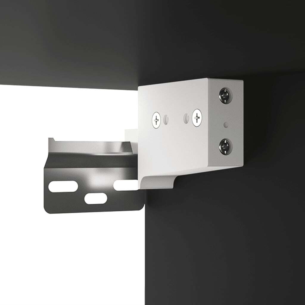 Mirror Cabinet with LED Black 76x15x55 cm