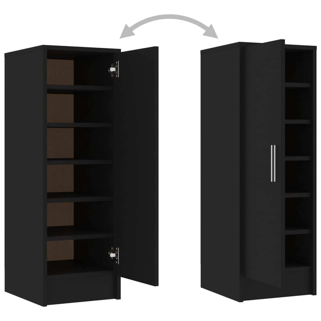 Shoe Cabinet Black 32x35x92 cm Engineered Wood